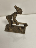 Statuette africaine ancienne en bronze, personnage stylisé, art tribal déco