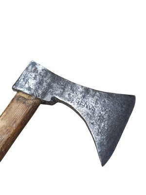 Hache de bûcheron ancienne vintage, outil rétro fin XIXe, manche bois