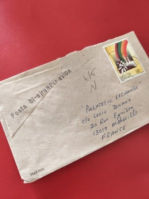 Ancienne enveloppe timbrée Malte oblitérée, courrier philatéliste vintage