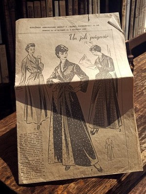 Patron couture peignoir vintage 1955 Femmes d'Aujourd'hui ancien rétro T46