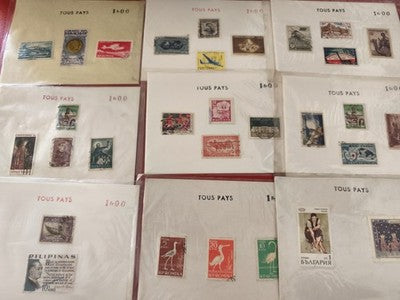 Lot ancien timbres du monde entier vrac philatélie collection vintage