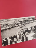 Ancienne carte postale oblitérée Palavas-les-Flots, vue canal, animation rétro