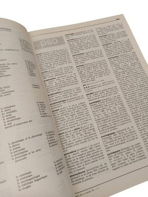 Grand dictionnaire des lettres vert doré ancien livre épais vintage rétro