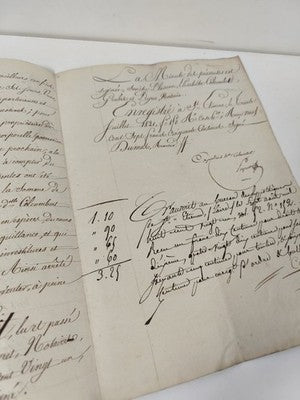 Acte manuscrit administratif 1821, timbres fiscaux, Saint-Étienne, XIXe