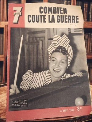 Magazine 7 Jours 1943 ancien presse rétro Lysiane Rey couverture vintage