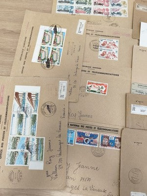 Rare lot ancien lettres philatéliques Office des Postes Télécommunications Gabon