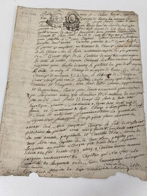 Lettre administrative manuscrite 1788, notaire royal, papier vergé XVIIIe