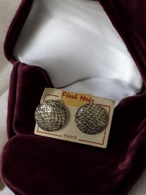 Paire boucles d’oreilles vintage Flash Mode Paris motif serpent rétro ancien