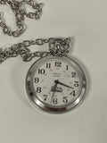 Montre à gousset Marlux antichoc avec chaîne, cadran blanc chiffres noirs