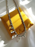 Collier vintage strass Art déco années 1930, élégant ras du cou brillant