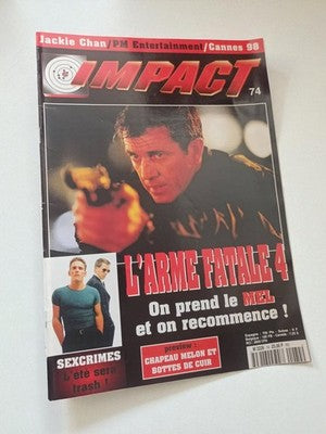 Magazine cinéma Impact n°74 1998 vintage L'Arme Fatale 4 Jackie Chan rétro
