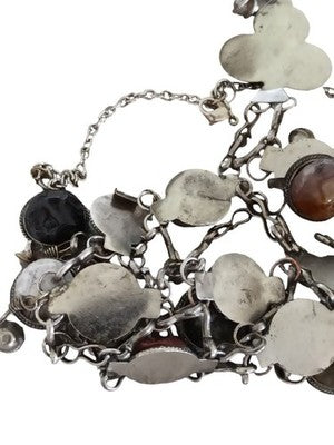 Plastron bohème pierres précieuses naturelles multicolores collier pendentif Boh