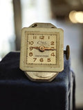 Montre vintage femme Elgé mécanique suisse cadran carré à restaurer rare