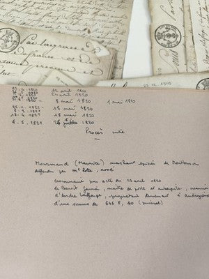 Gros lot lettres manuscrites administratives XIXe papier timbré 1816-1821