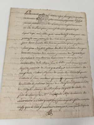 Lettre administrative manuscrite 1788, acte notarié XVIIIe siècle