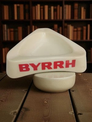 Cendrier publicitaire BYRRH vintage blanc bistrot rétro bar déco ancien