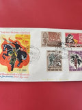 Ancienne enveloppe FDC Vietnam 1966 timbres illustrés lutte reconstruction