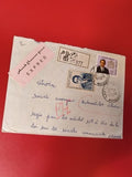 Ancienne lettre vintage Express avec timbres oblitérés Maroc pour collection phi