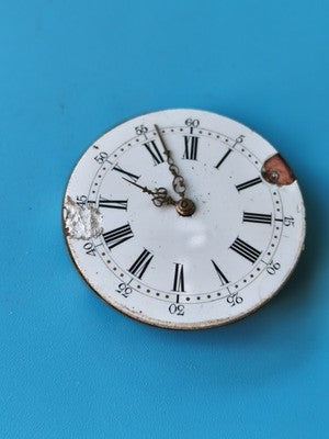 Ancienne montre gousset vintage pour pièces, cadran émail à restaurer