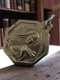 Médaille religieuse octogonale Ste Thérèse vintage, aspect métal argenté catholi