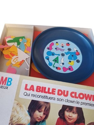 Jeu société MB La Bille du Clown vintage années 80 rétro complet enfant