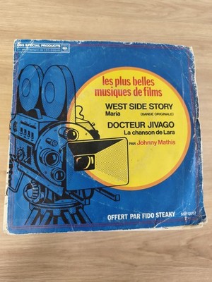 Vintage 45 tours ancien vinyle musiques de films, disque rétro collection état