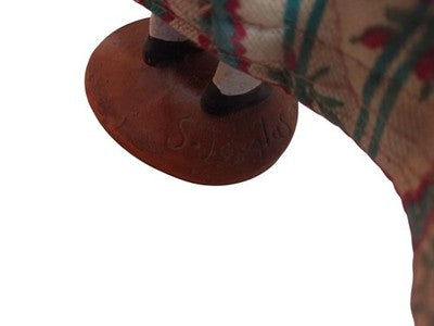 Santon ancien signé Jouglas femme panier œufs costume provençal vintage déco