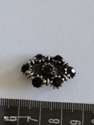 Broche vintage œil strass noirs Remy Dis Paris années 80 bijou fantaisie