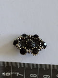 Broche vintage œil strass noirs Remy Dis Paris années 80 bijou fantaisie