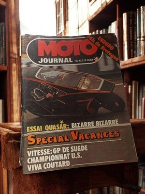 Magazine Moto Journal n°422 vintage 1980s rétro moto essais Quasar spécial vacan