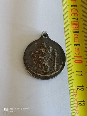 Médaille religieuse Saint Christophe aspect bronze – pendentif protection voyage