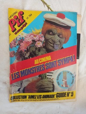 Magazine Pif vintage N°784 années 80, couverture monstre, à restaurer rétro