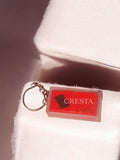 Porte-clés ancien CRESTA chocolat publicitaire vintage rétro rectangle