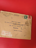 Ancienne lettre recommandée vintage avec timbres oblitérés Paris Marseille phila