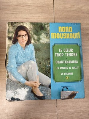 Vintage 45 tours ancien disque vinyle Nana Mouskouri collection rétro état