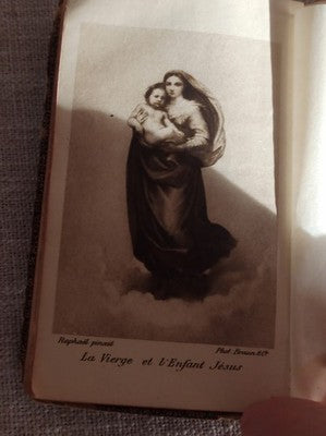 Livre de prières ancien Paroissien Romain 1921 reliure usée vintage