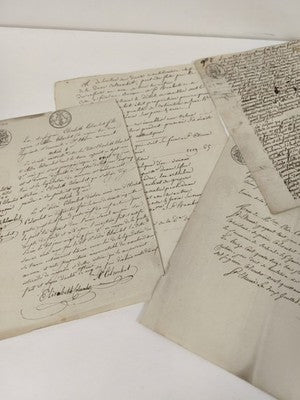 Ensemble de lettres administratives manuscrites XIXe, 1813, plume, timbres 25 c