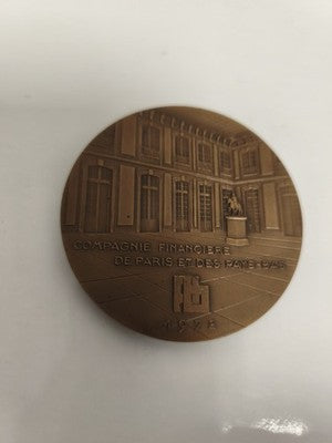 Médaille Compagnie Financière de Paris et Pays-Bas 1972, bronze, architecture