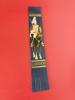 Ancien marque-page publicitaire vintage London Horse Guard bleu marine collectio