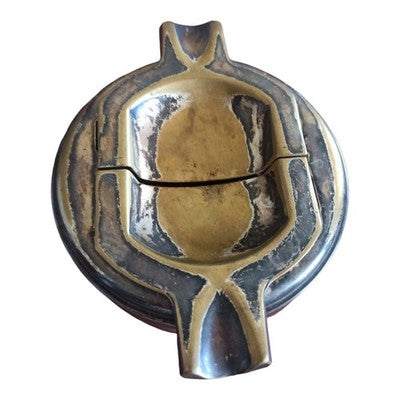 Cendrier de table Christofle métal argenté bicolore design signé