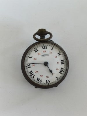 Montre de gousset ancienne Nautilus à réviser, cadran 24h chiffres romains