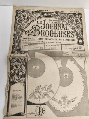 Journal ancien broderie Le Journal des Brodeuses 1950 motif patron vintage