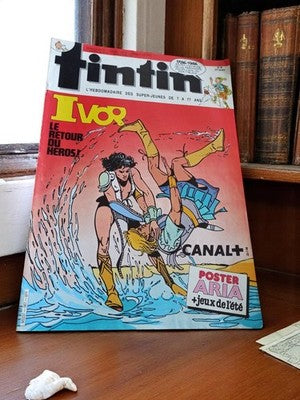 Magazine Tintin vintage n°30 années 80 Ivor Canal+ poster Aria rétro