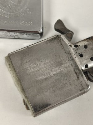 Briquet Zippo Vintage Bulkley Dunton métal chromé brossé gravé Bradford USA
