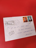 Ancienne lettre affranchie timbres Maroc oblitérés, collection philatélie vintag