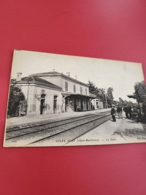 Ancienne carte postale oblitérée Golfe Juan gare Alpes-Maritimes collection phil