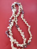 Collier ancien vintage gros coquillages, bijou rétro artisanal collection occasi