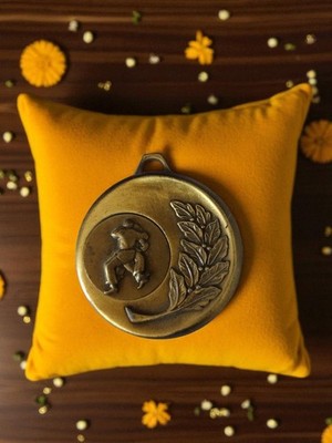 Vintage Bronze Judo Medaille, Judoka Relief, alter Sport, Dekoration