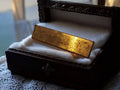 Authentic vintage rectangular lighter, gold retro style, needs servicing
