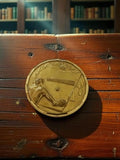Médaille vintage bronze tennis de table ping-pong joueur relief déco
